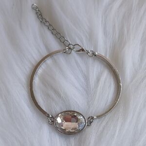 Paparazzi Silver Bracelet with Crystal Charm